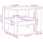 Tavolino da salotto Grigio cemento 57 x 55 x 45 cm