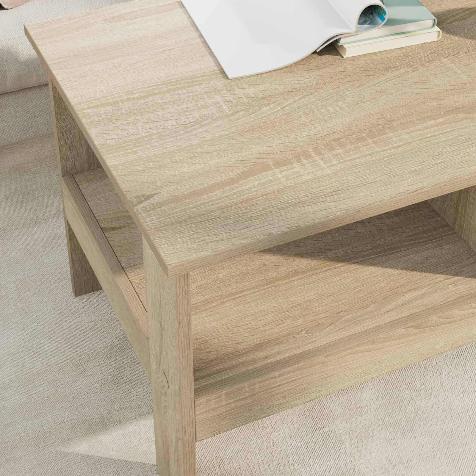 Tavolino da salotto Rovere Sonoma 90 x 50 x 45 cm