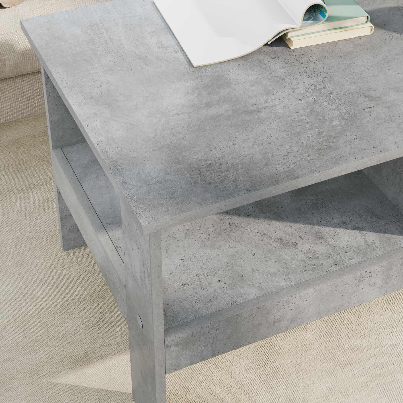Tavolino da salotto Grigio cemento 90 x 50 x 45 cm
