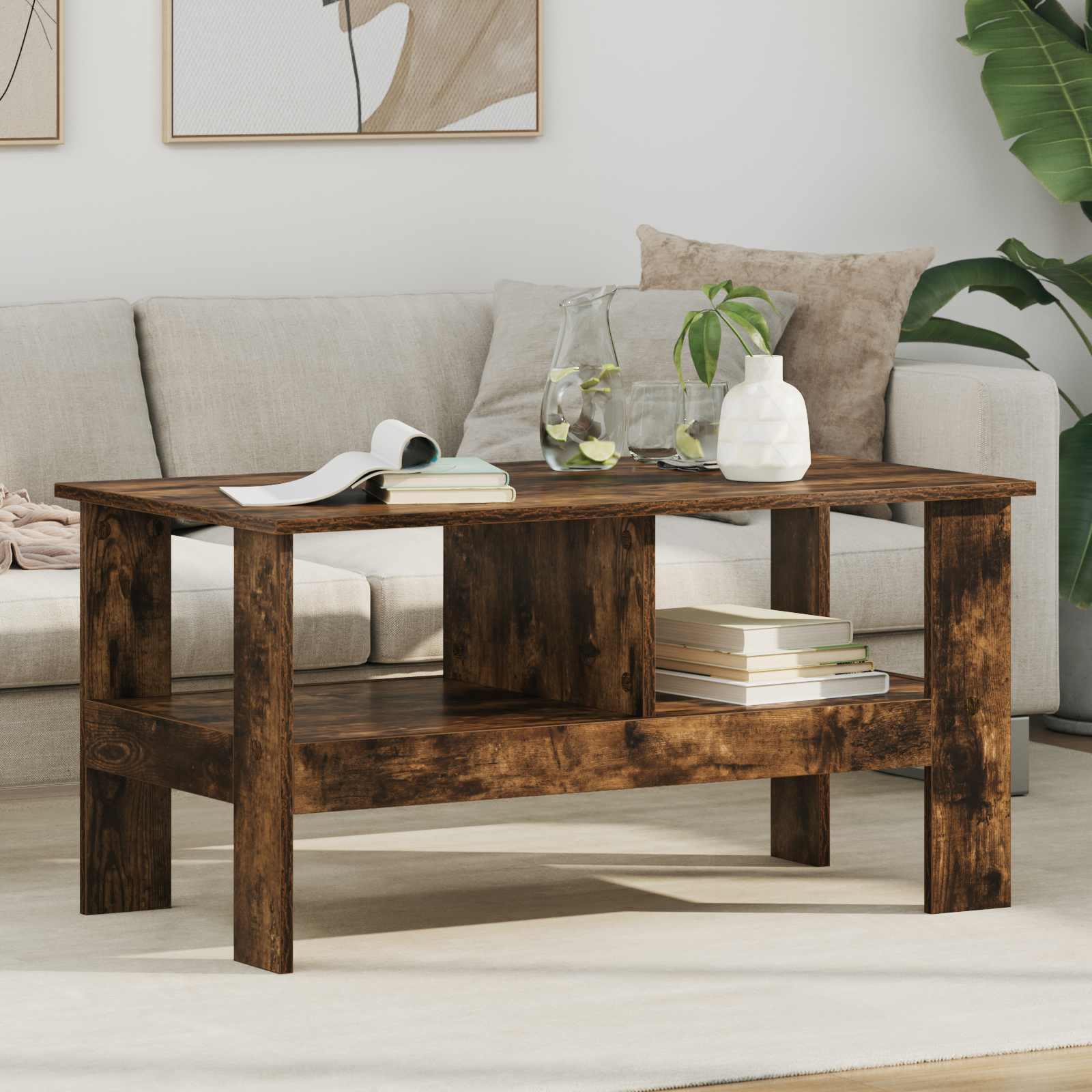 Tavolino da salotto Rovere fumé 90 x 50 x 45 cm