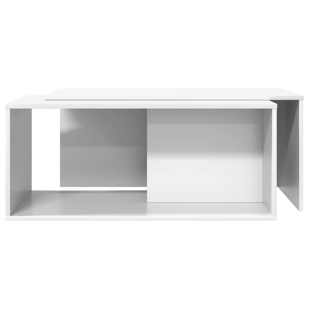 Set di Tavolini da Caffè 2 pcs Bianco Legno multistrato