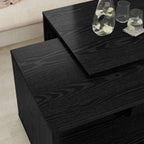 Set di Tavolini da Caffè 2 pcs Rovere Nero Legno multistrato