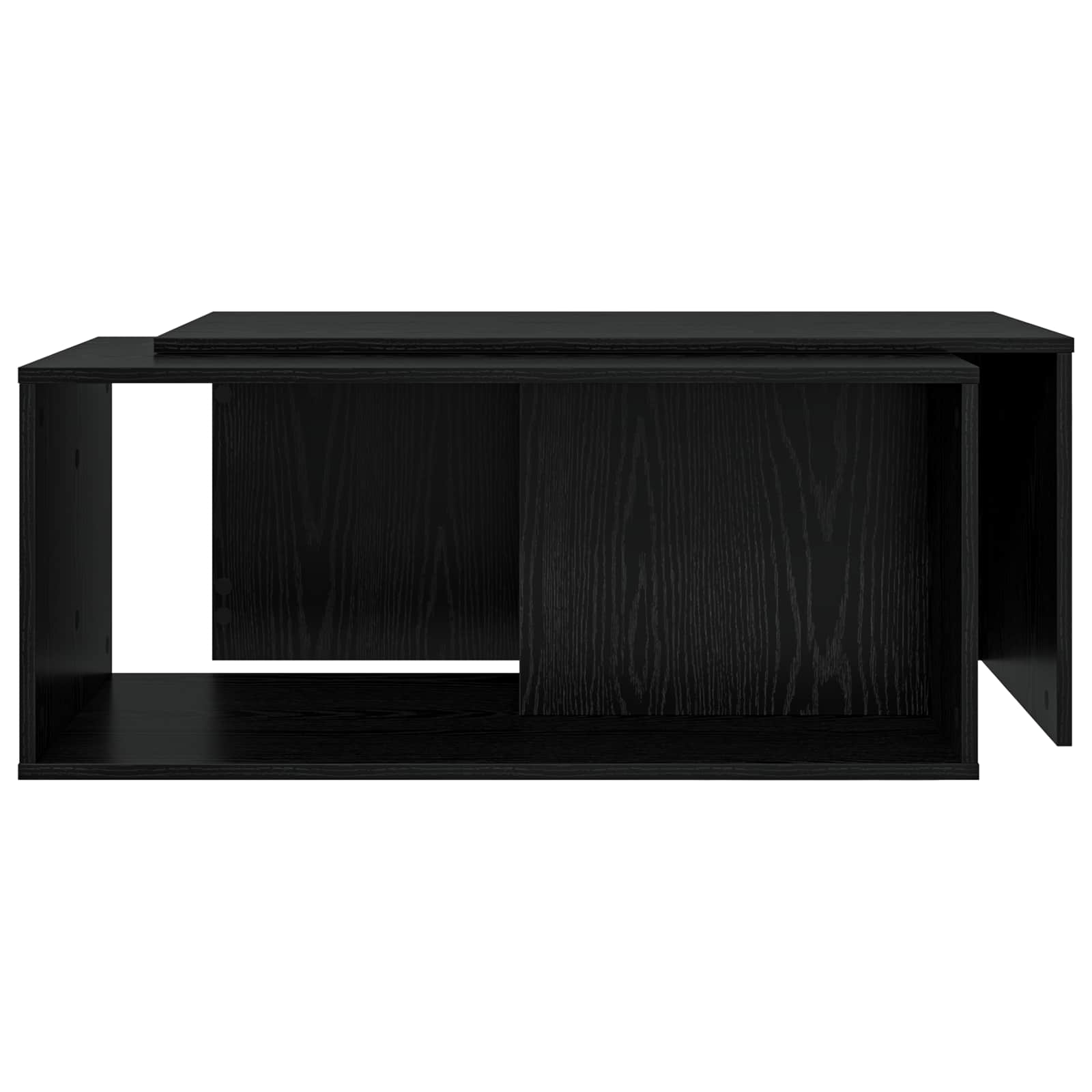 Set di Tavolini da Caffè 2 pcs Rovere Nero Legno multistrato