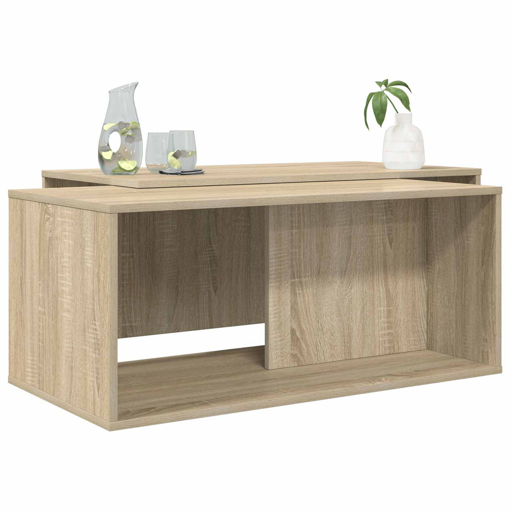 Set di Tavolini da Caffè 2 pcs Rovere Sonoma Legno multistrato