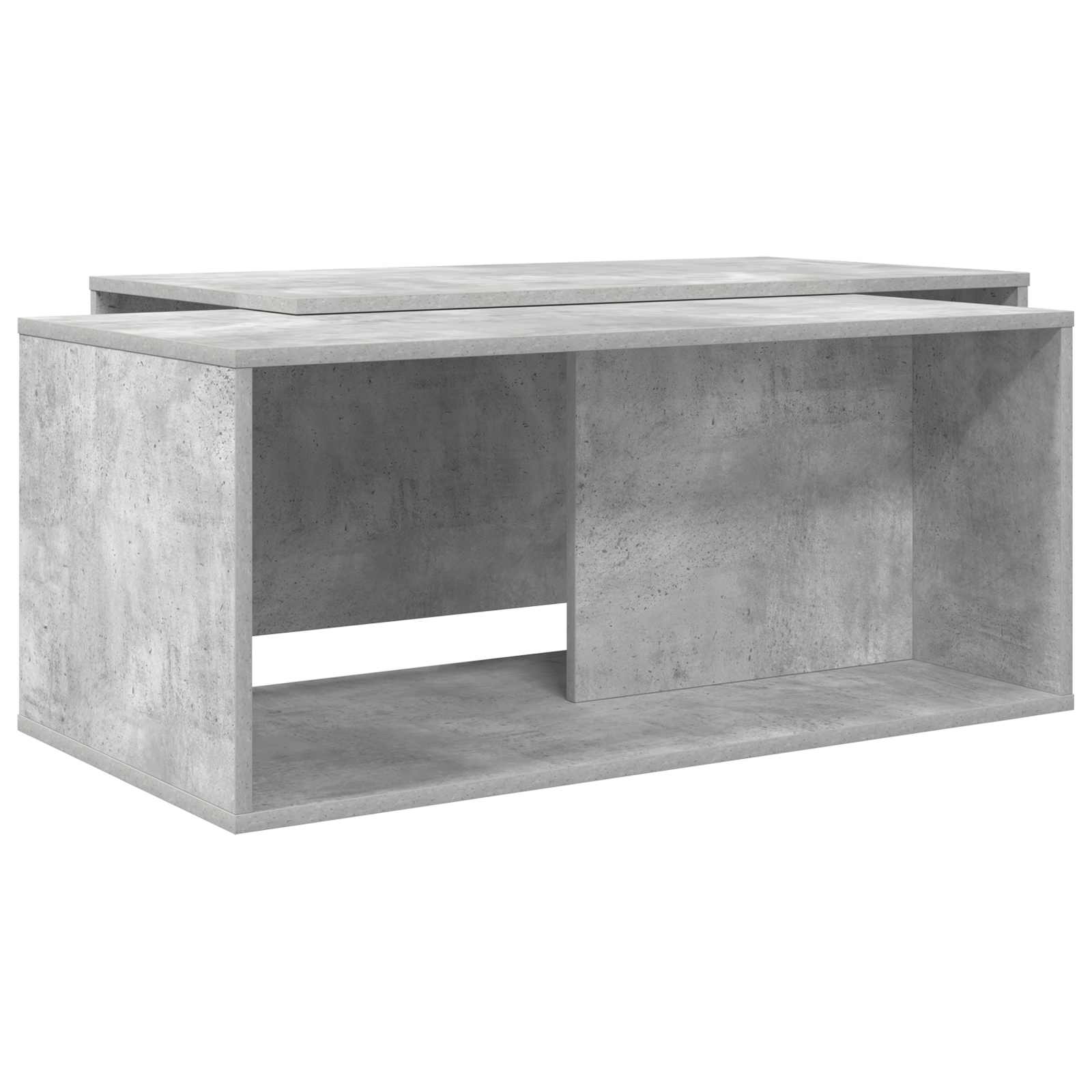 Set di Tavolini da Caffè 2 pcs Grigio cemento Legno multistrato