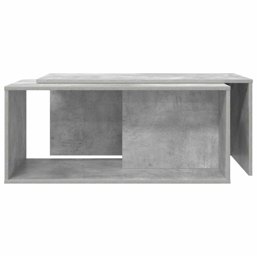 Set di Tavolini da Caffè 2 pcs Grigio cemento Legno multistrato
