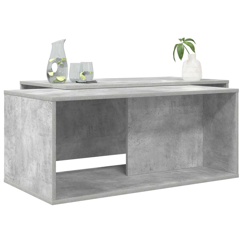 Set di Tavolini da Caffè 2 pcs Grigio cemento Legno multistrato