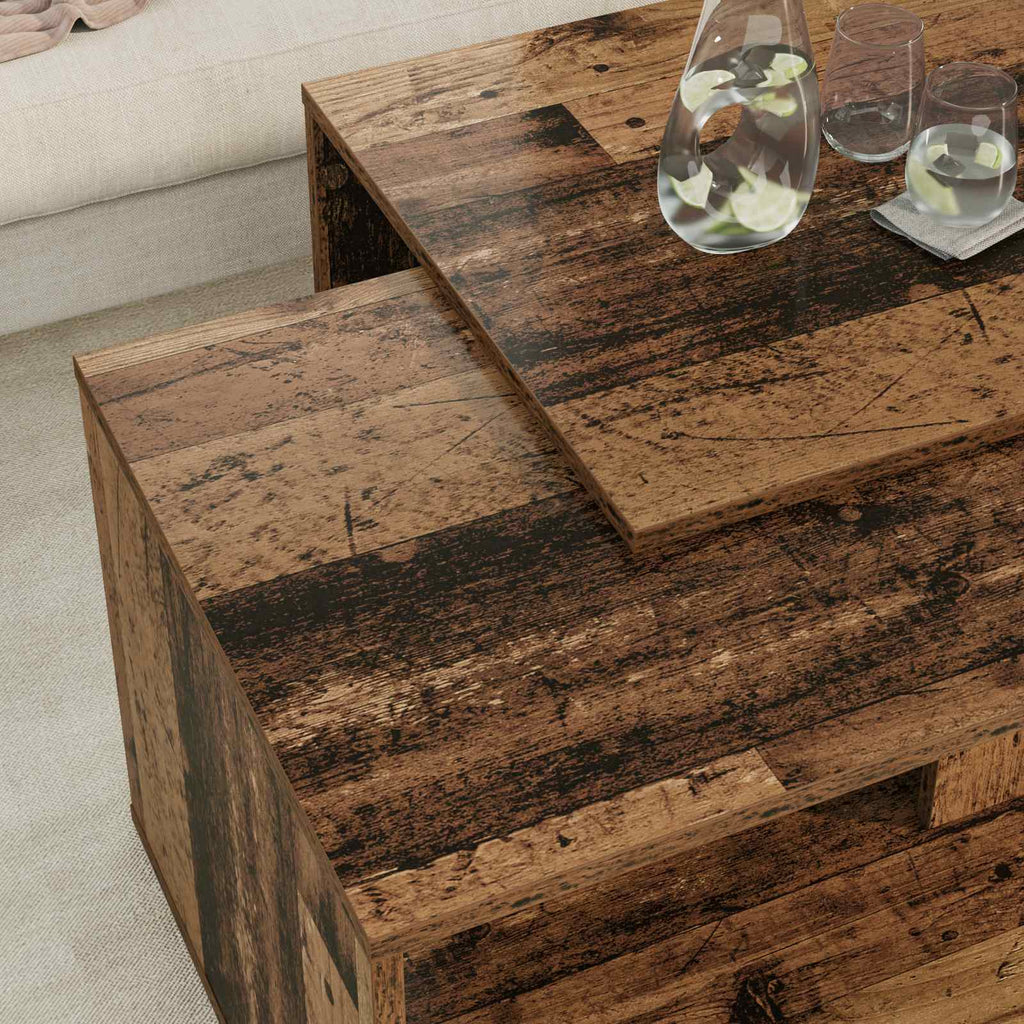 Set di Tavolini da Caffè 2 pcs Legno vecchio Legno multistrato