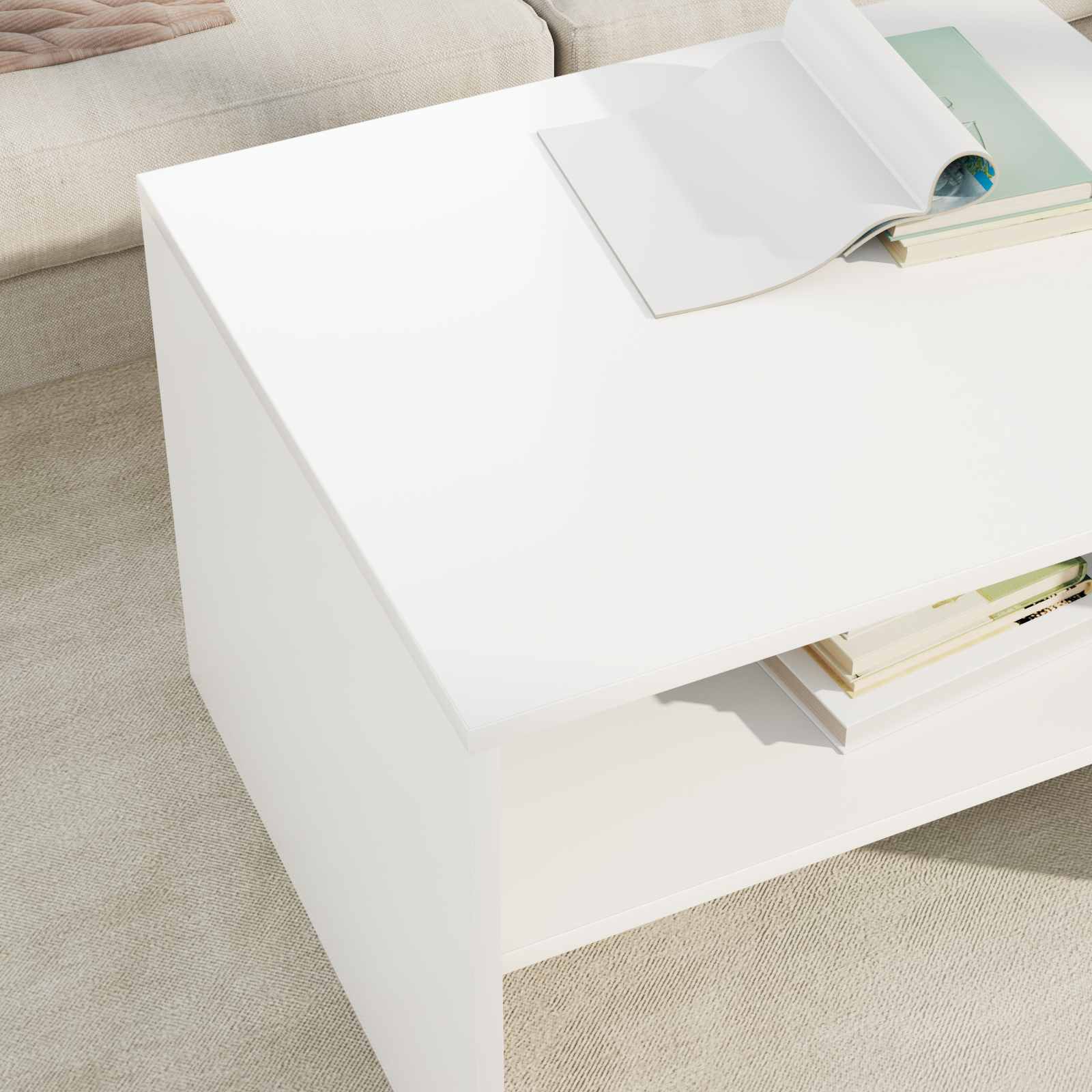 Tavolino da salotto Bianco 60 x 50 x 40 cm Legno multistrato
