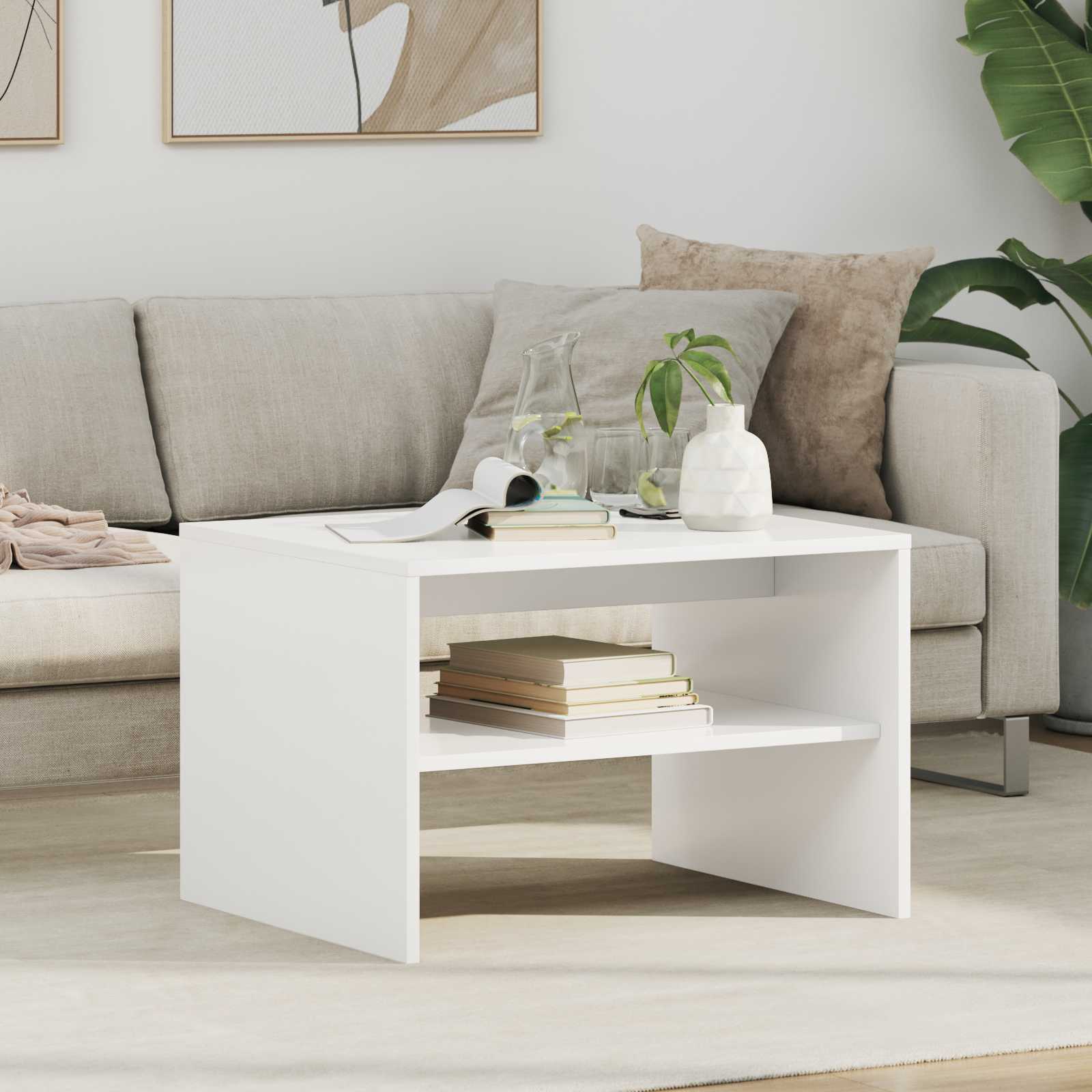 Tavolino da salotto Bianco 60 x 50 x 40 cm Legno multistrato