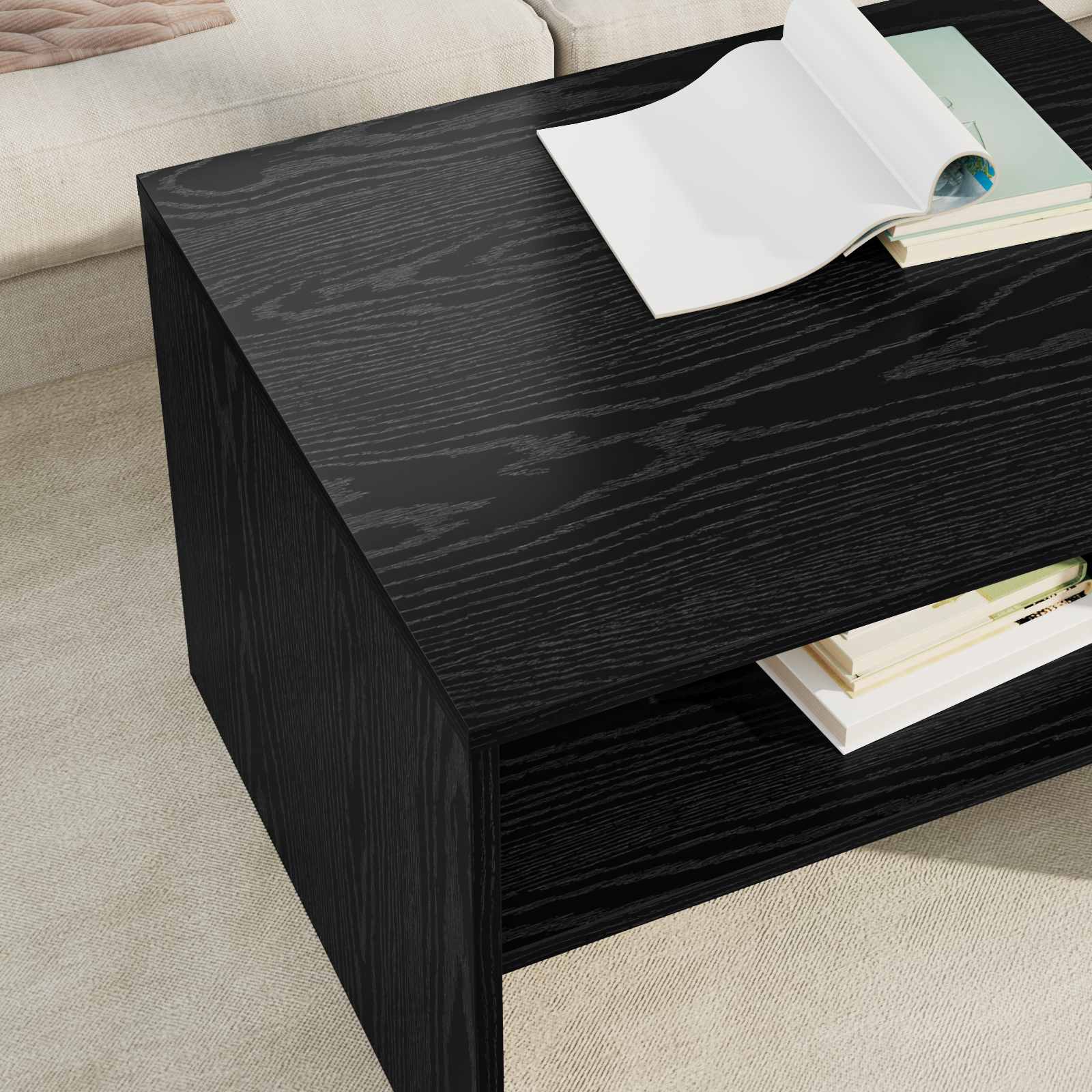 Tavolino da salotto Rovere Nero 60 x 50 x 40 cm