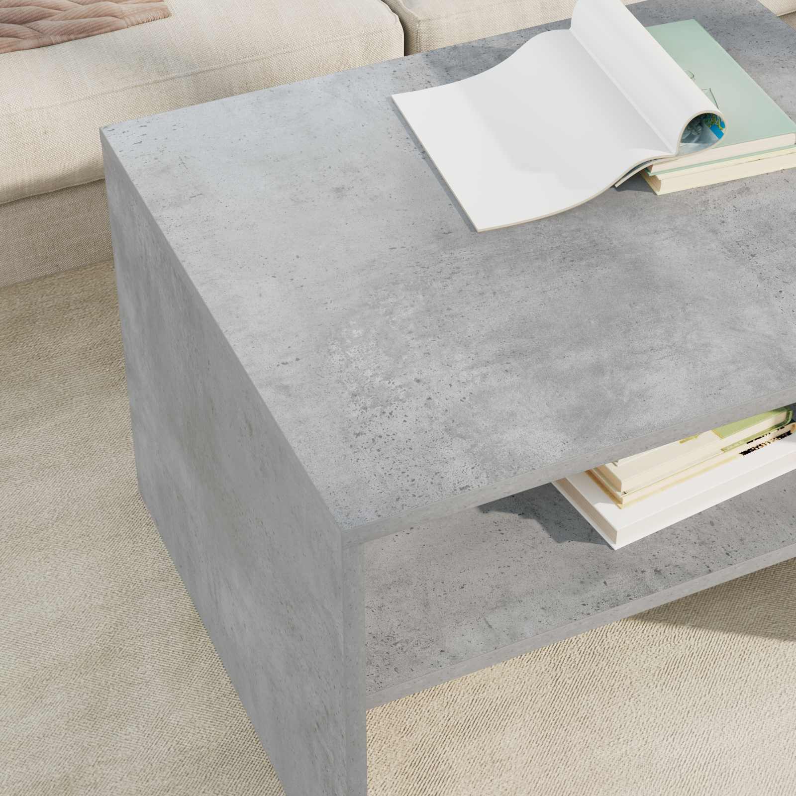 Tavolino da salotto Grigio cemento 60 x 50 x 40 cm