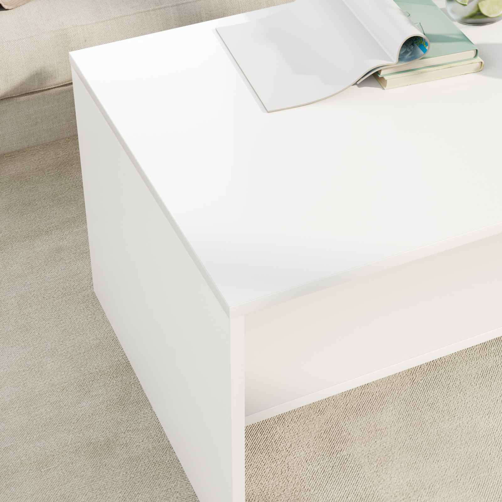 Tavolino da salotto Bianco 80 x 50 x 40 cm Legno multistrato