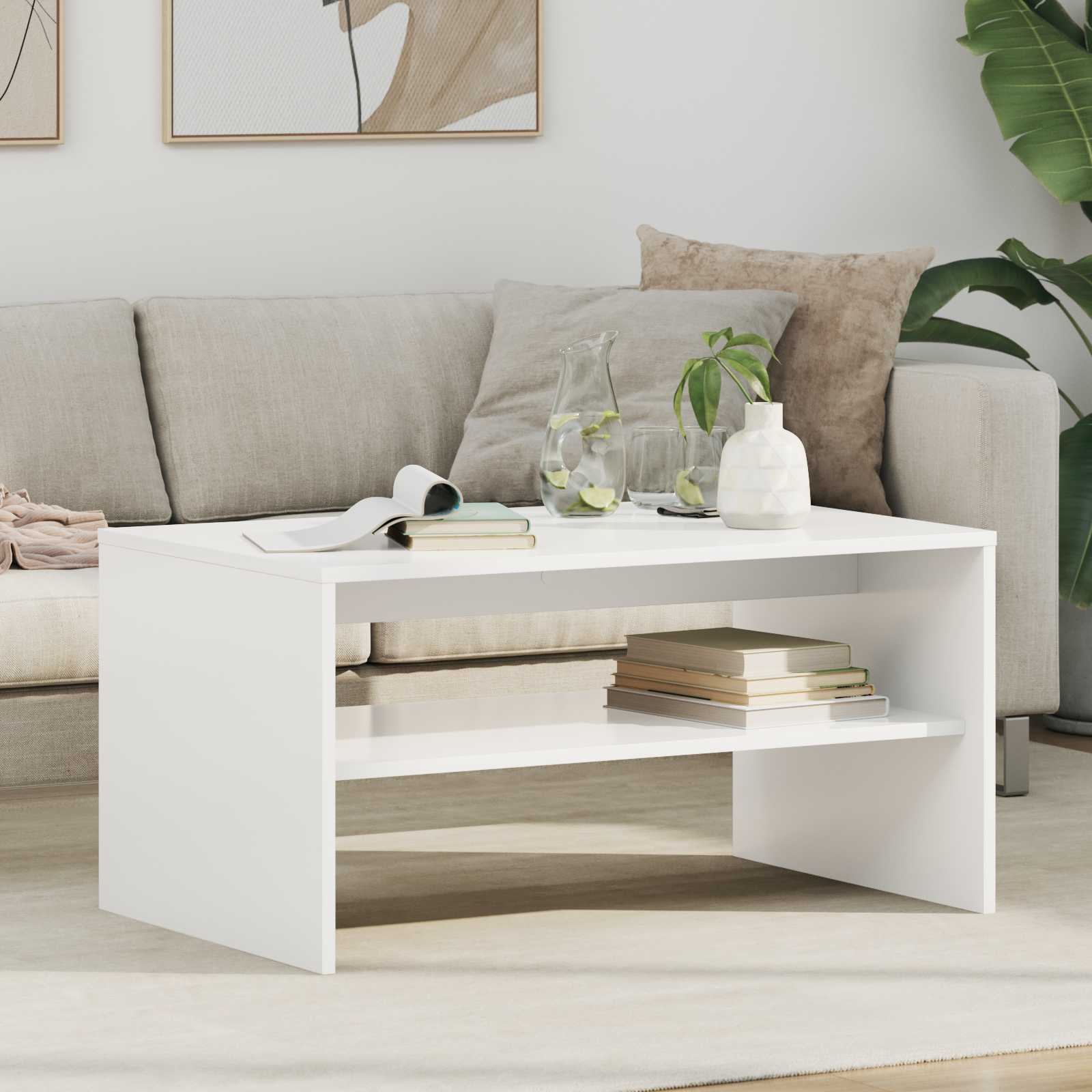 Tavolino da salotto Bianco 80 x 50 x 40 cm Legno multistrato