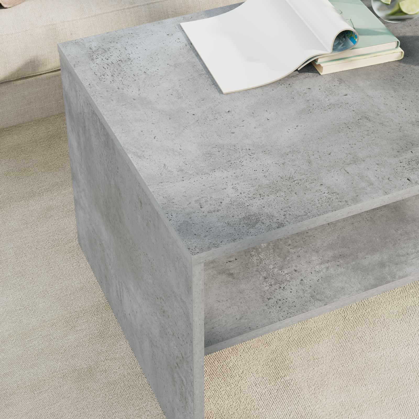 Tavolino da salotto Grigio cemento 80 x 50 x 40 cm