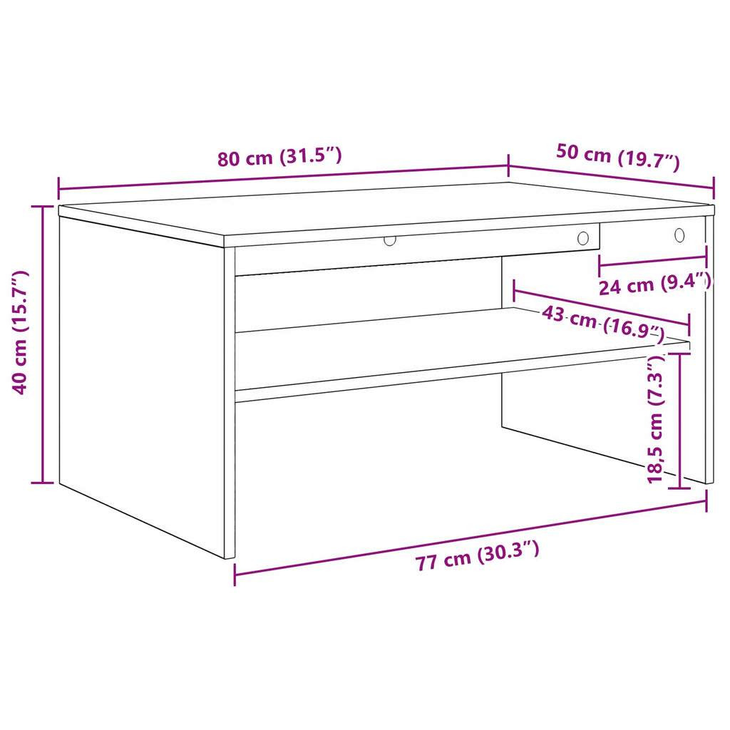 Tavolino da salotto Legno vecchio 80 x 50 x 40 cm