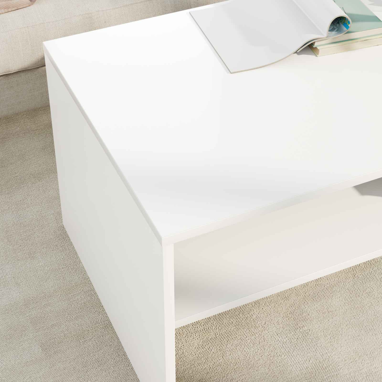 Tavolino da salotto Bianco 100 x 50 x 40 cm Legno multistrato