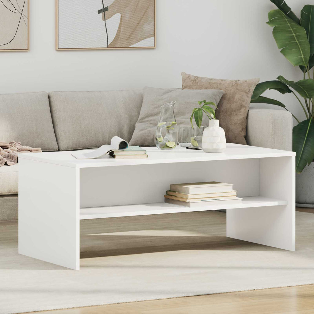 Tavolino da salotto Bianco 100 x 50 x 40 cm Legno multistrato