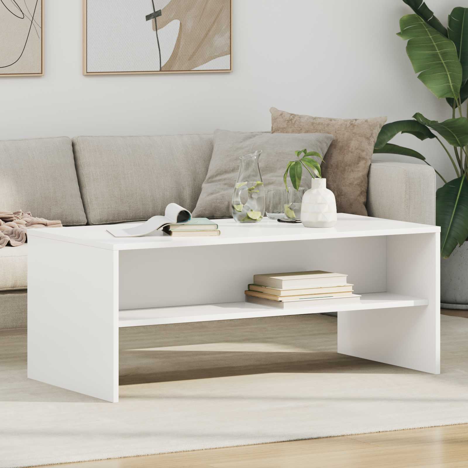 Tavolino da salotto Bianco 100 x 50 x 40 cm Legno multistrato