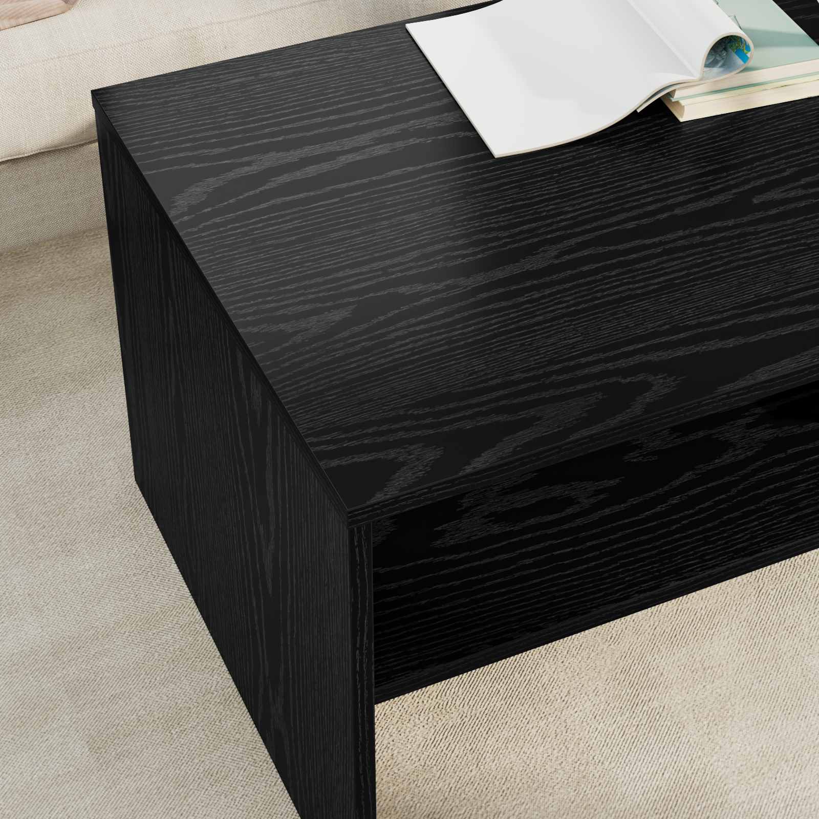 Tavolino da salotto Rovere Nero 100 x 50 x 40 cm