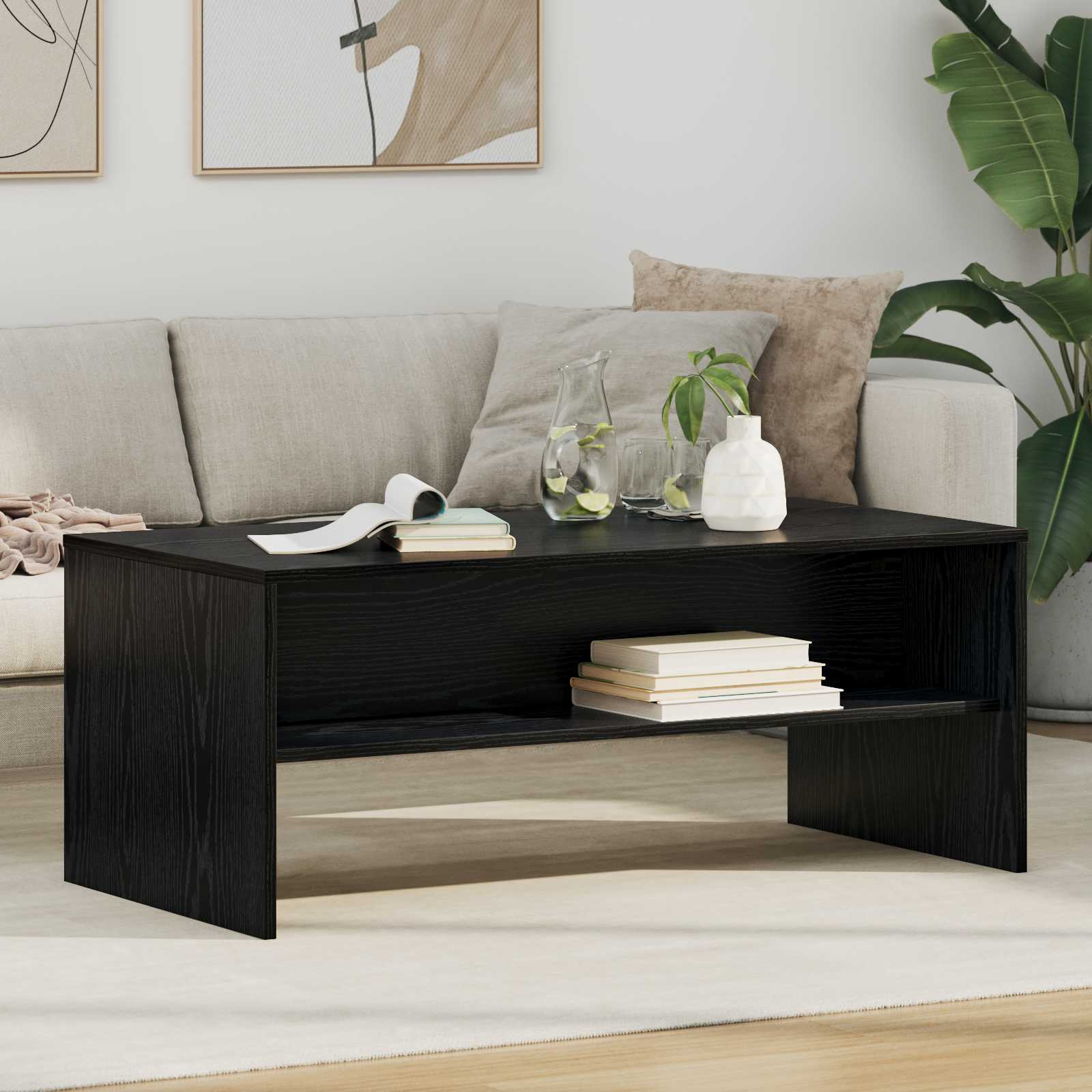 Tavolino da salotto Rovere Nero 100 x 50 x 40 cm