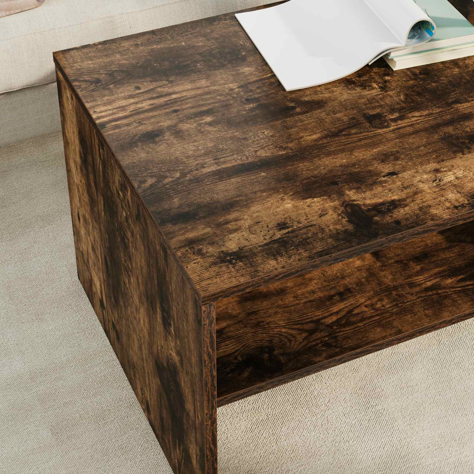 Tavolino da salotto Rovere fumé 100 x 50 x 40 cm