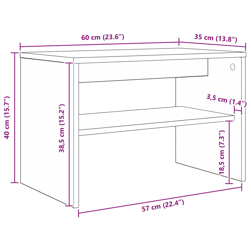 Mobile TV Bianco 60 x 35 x 40 cm Legno multistrato