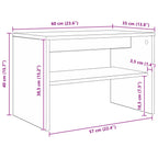 Mobile TV Rovere fumé 60 x 35 x 40 cm Legno multistrato