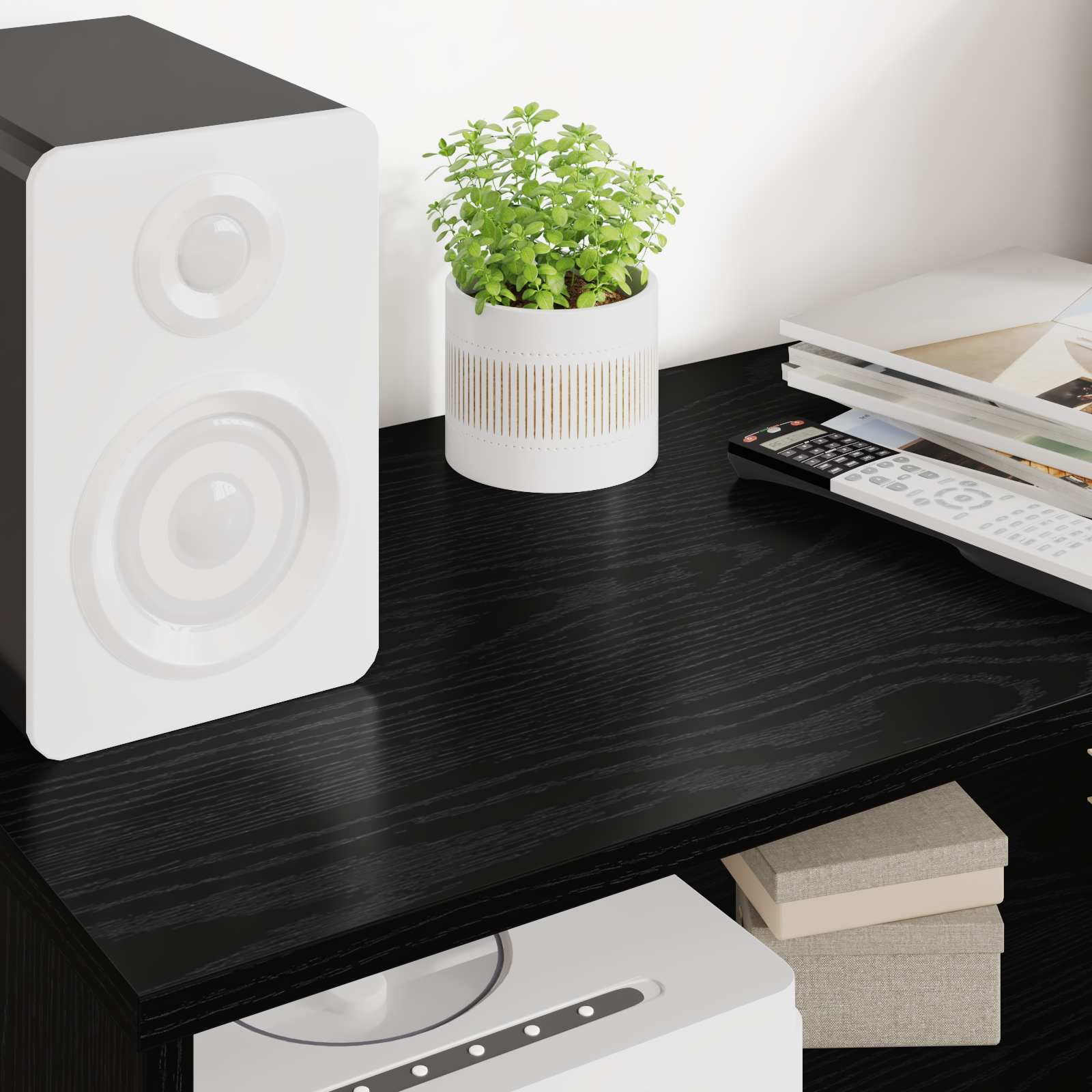 Mobile TV Rovere Nero 80 x 35 x 40 cm Legno multistrato