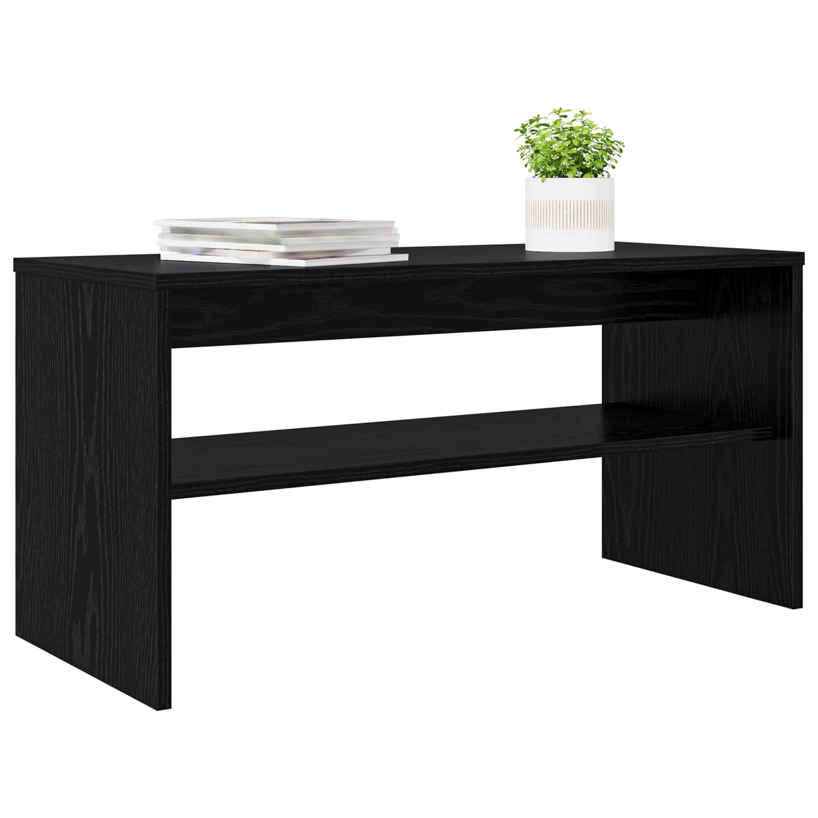 Mobile TV Rovere Nero 80 x 35 x 40 cm Legno multistrato