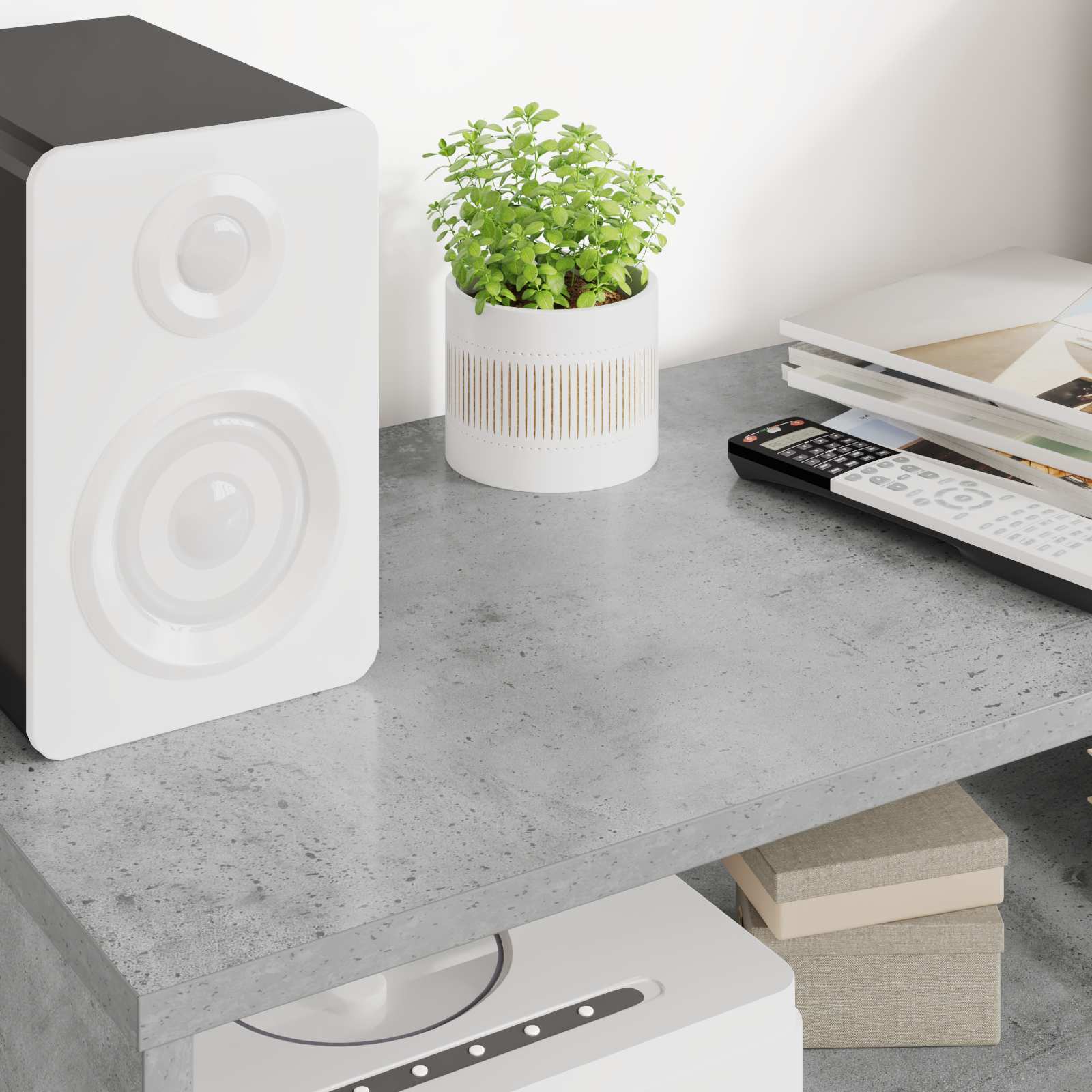 Mobile TV Grigio cemento 80 x 35 x 40 cm Legno multistrato