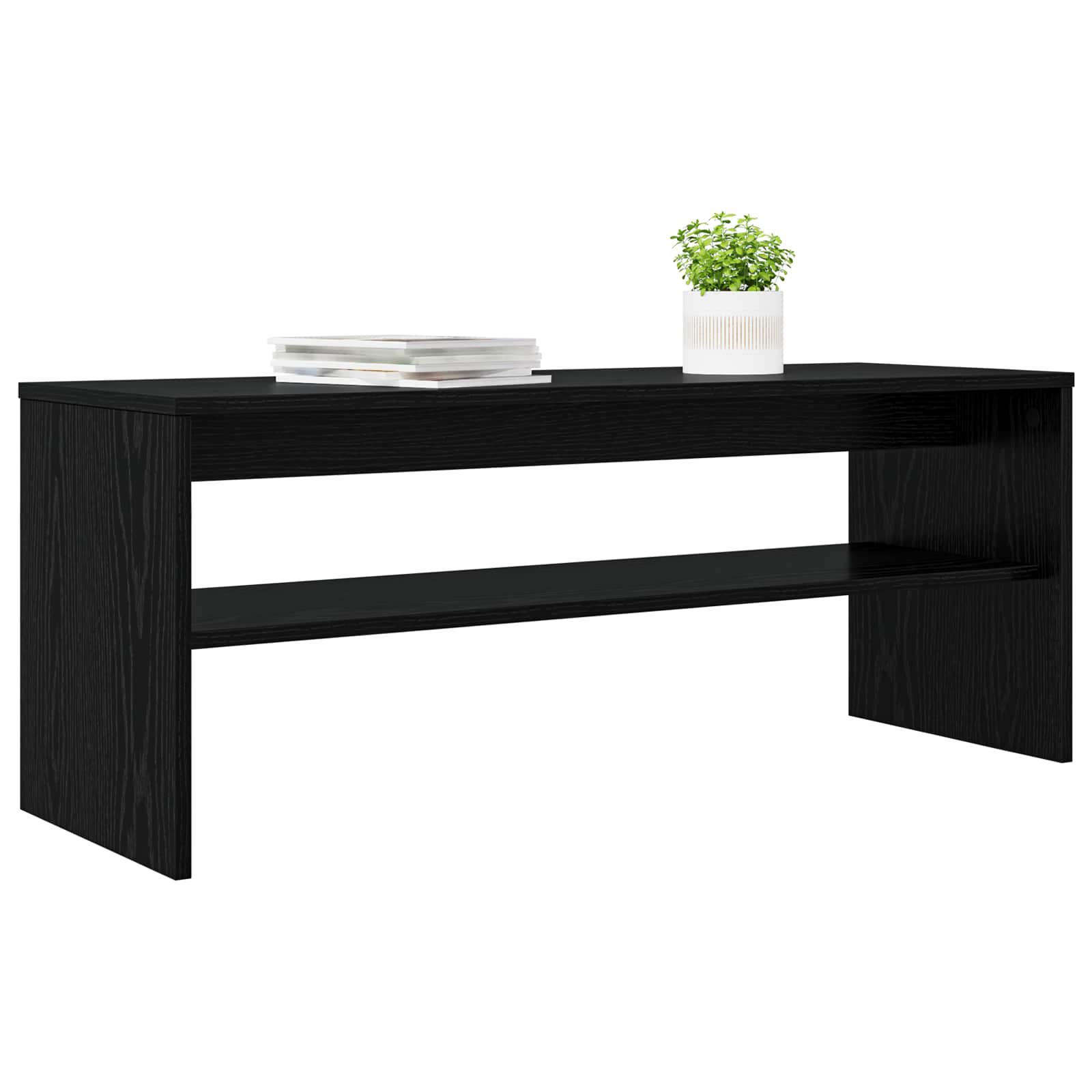 Mobile TV Rovere Nero 100 x 35 x 40 cm Legno multistrato