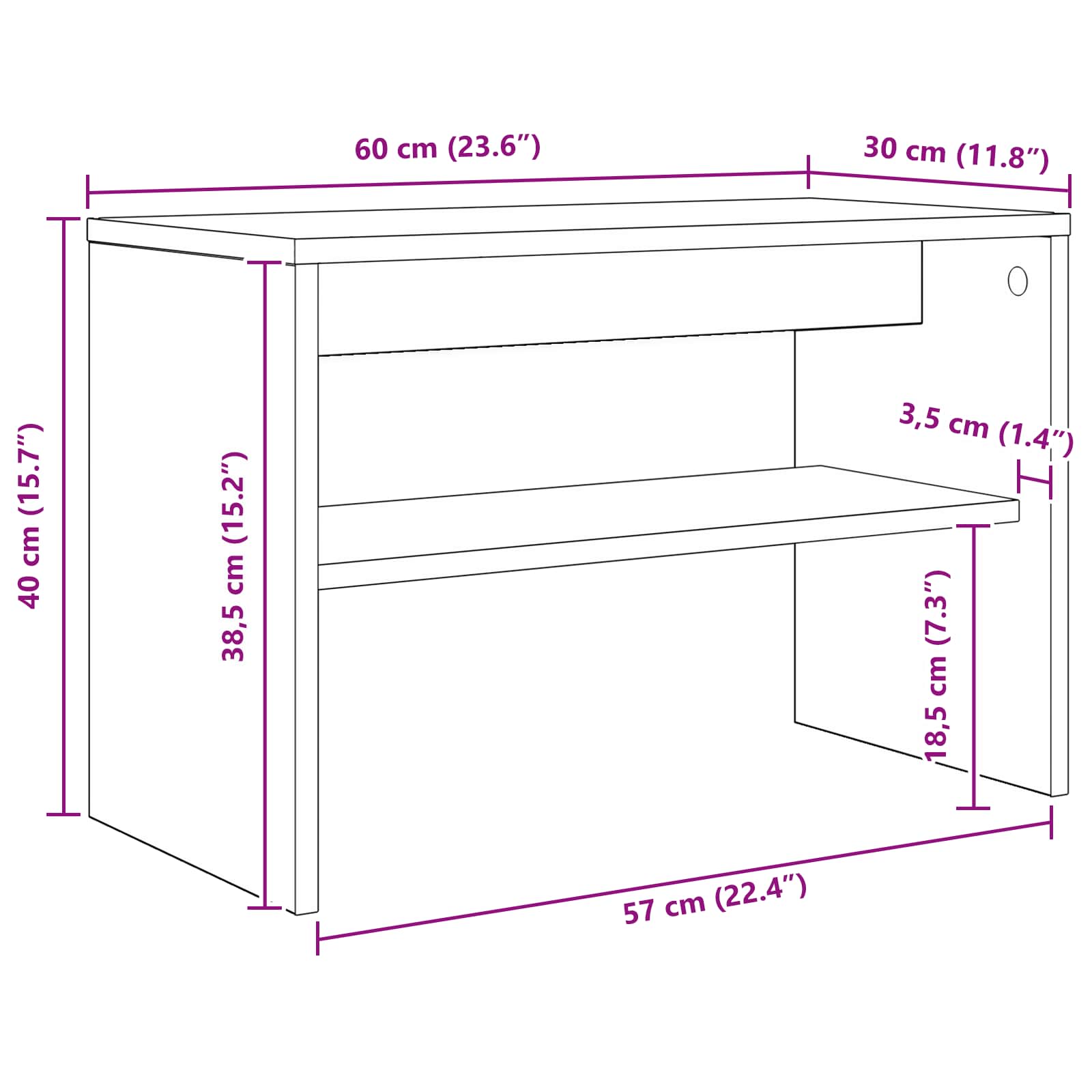 Mobile TV Bianco 60 x 30 x 40 cm Legno multistrato
