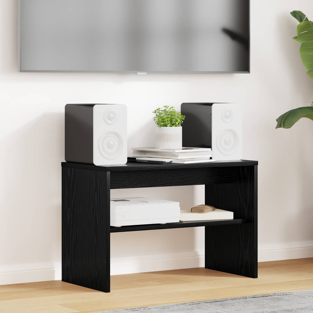 Mobile TV Rovere Nero 60 x 30 x 40 cm Legno multistrato