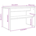 Mobile TV Rovere fumé 60 x 30 x 40 cm Legno multistrato