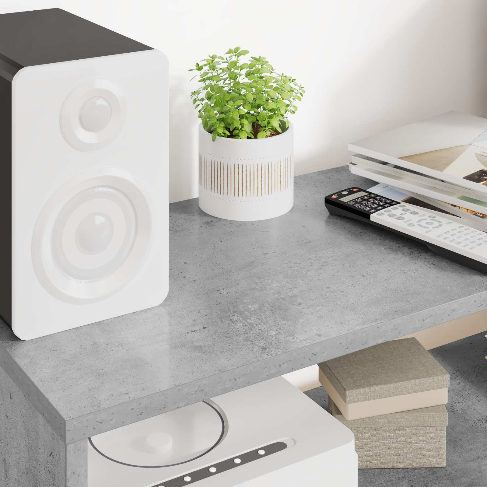 Mobile TV Grigio cemento 80 x 30 x 40 cm Legno multistrato