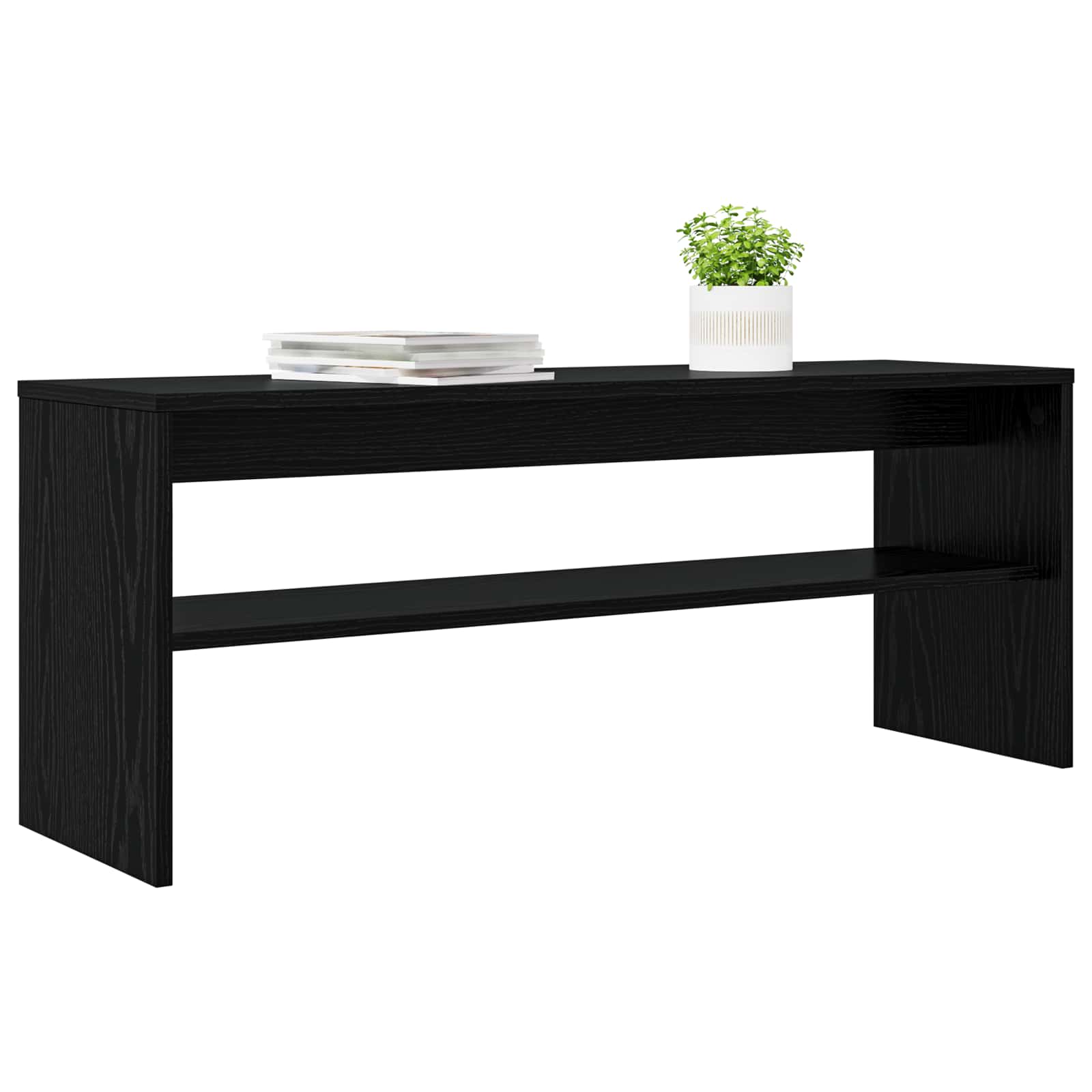 Mobile TV Rovere Nero 100 x 30 x 40 cm Legno multistrato