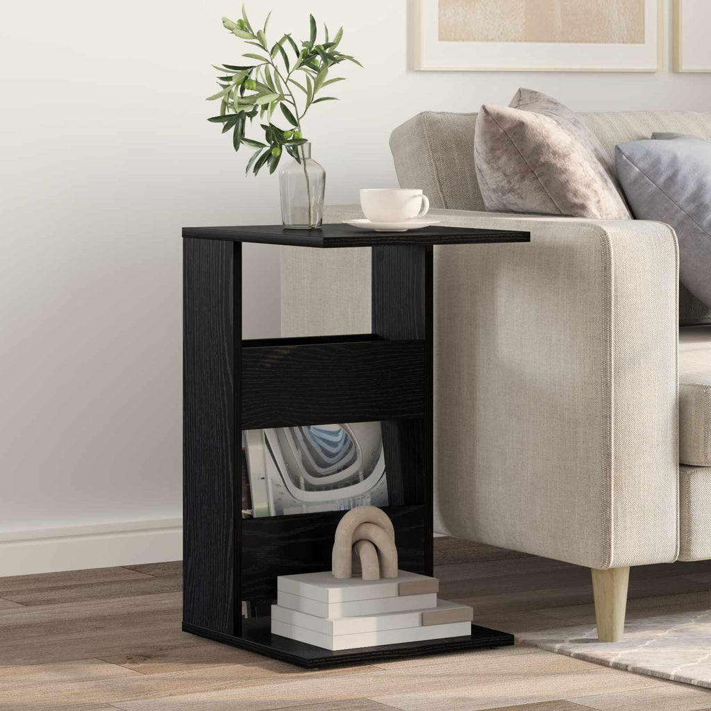 Tavolo laterale Rovere Nero 40 x 35 x 60,5 cm Legno multistrato