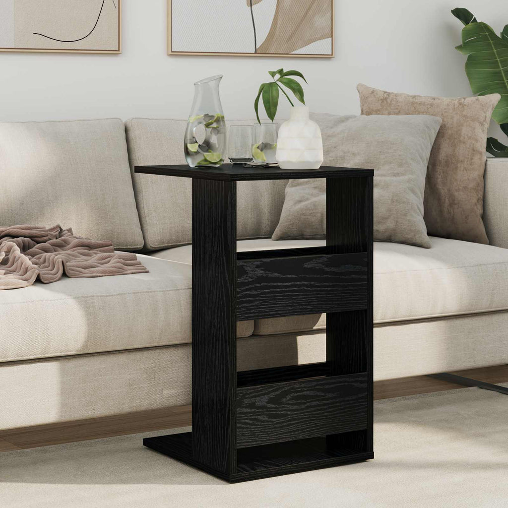 Tavolo laterale Rovere Nero 40 x 35 x 60,5 cm Legno multistrato