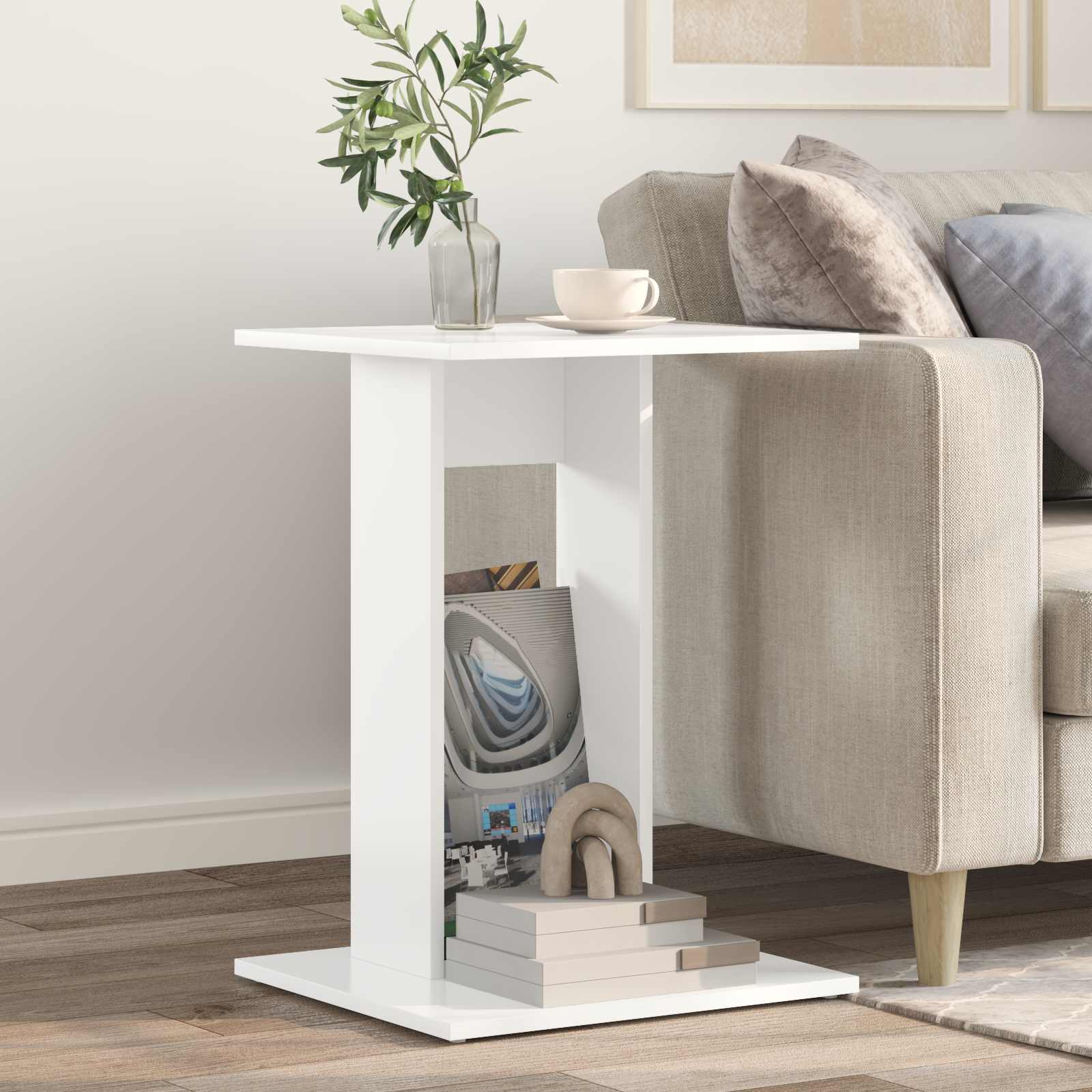 Tavolo laterale Bianco 45 x 40 x 62,5 cm Legno multistrato
