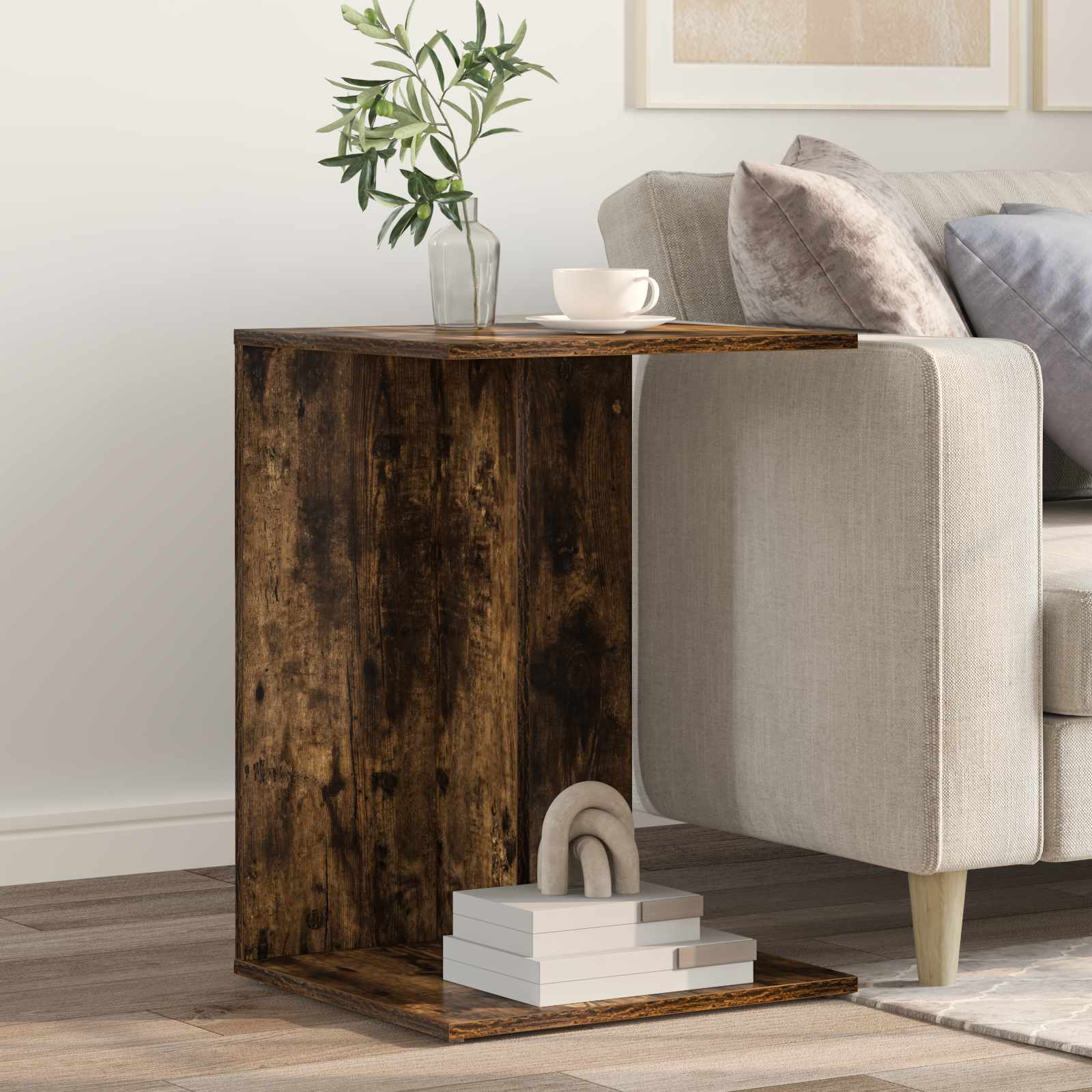 Tavolo laterale Rovere fumé 45 x 40 x 62,5 cm Legno multistrato