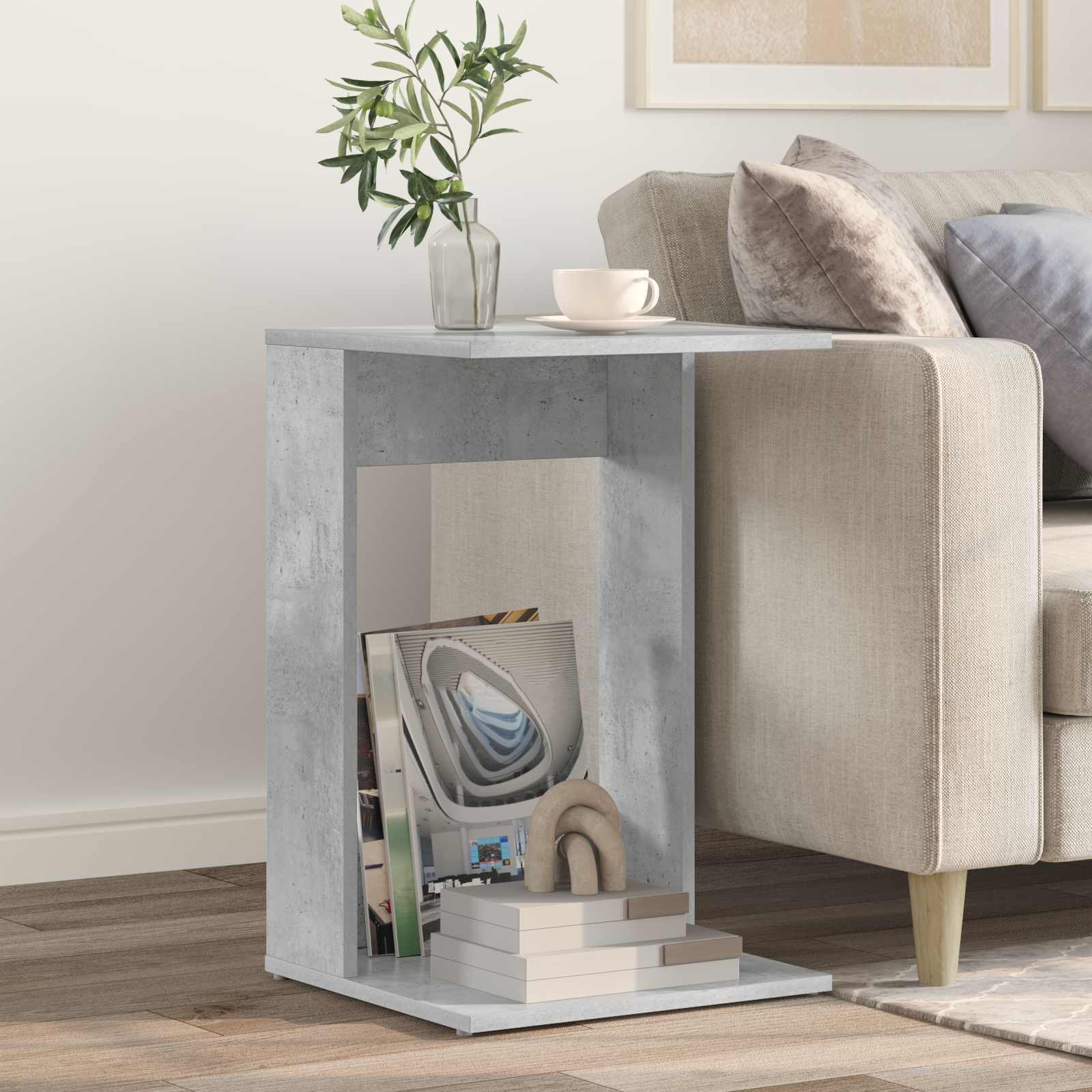Tavolo laterale Grigio cemento 40 x 38 x 62,5 cm