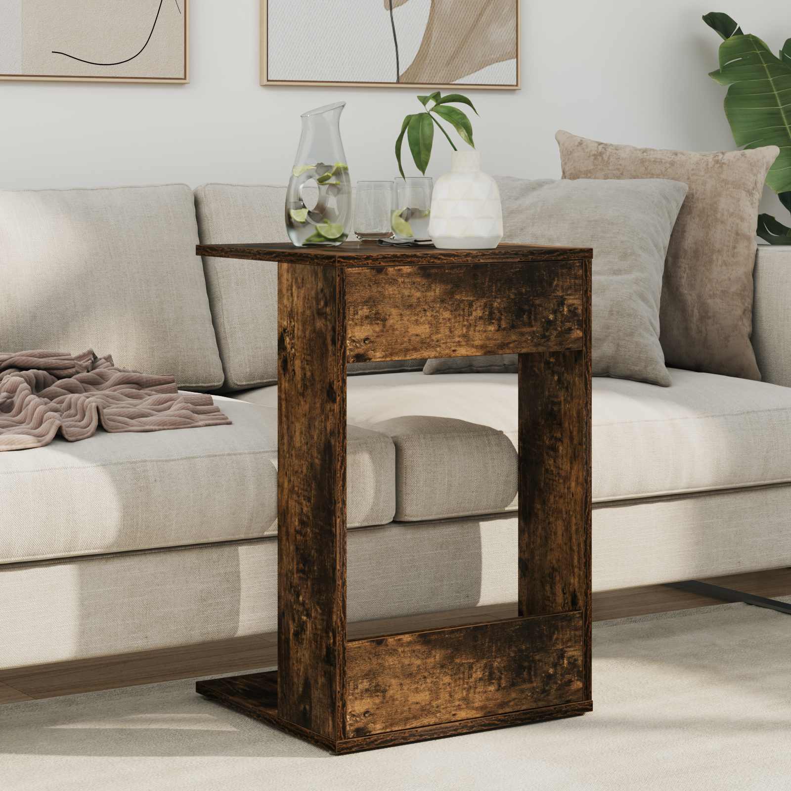 Tavolo laterale Rovere fumé 40 x 38 x 62,5 cm Legno multistrato