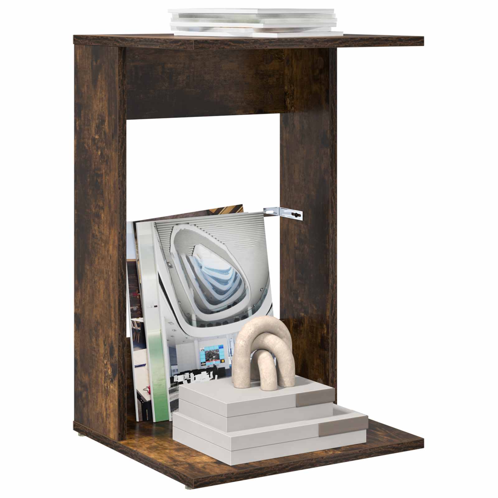 Tavolo laterale Rovere fumé 40 x 38 x 62,5 cm Legno multistrato