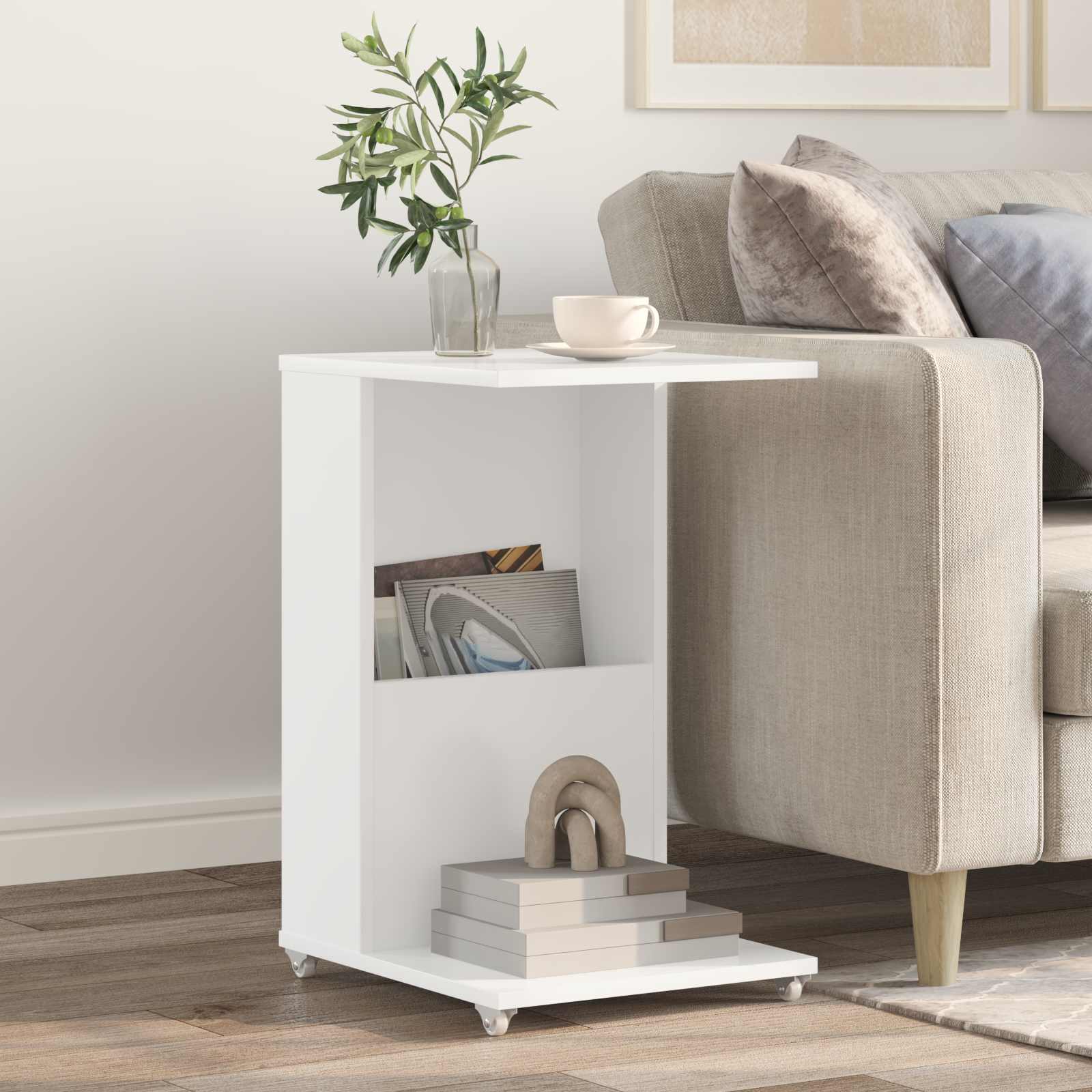 Tavolo laterale Bianco 40 x 35 x 60 cm Legno multistrato