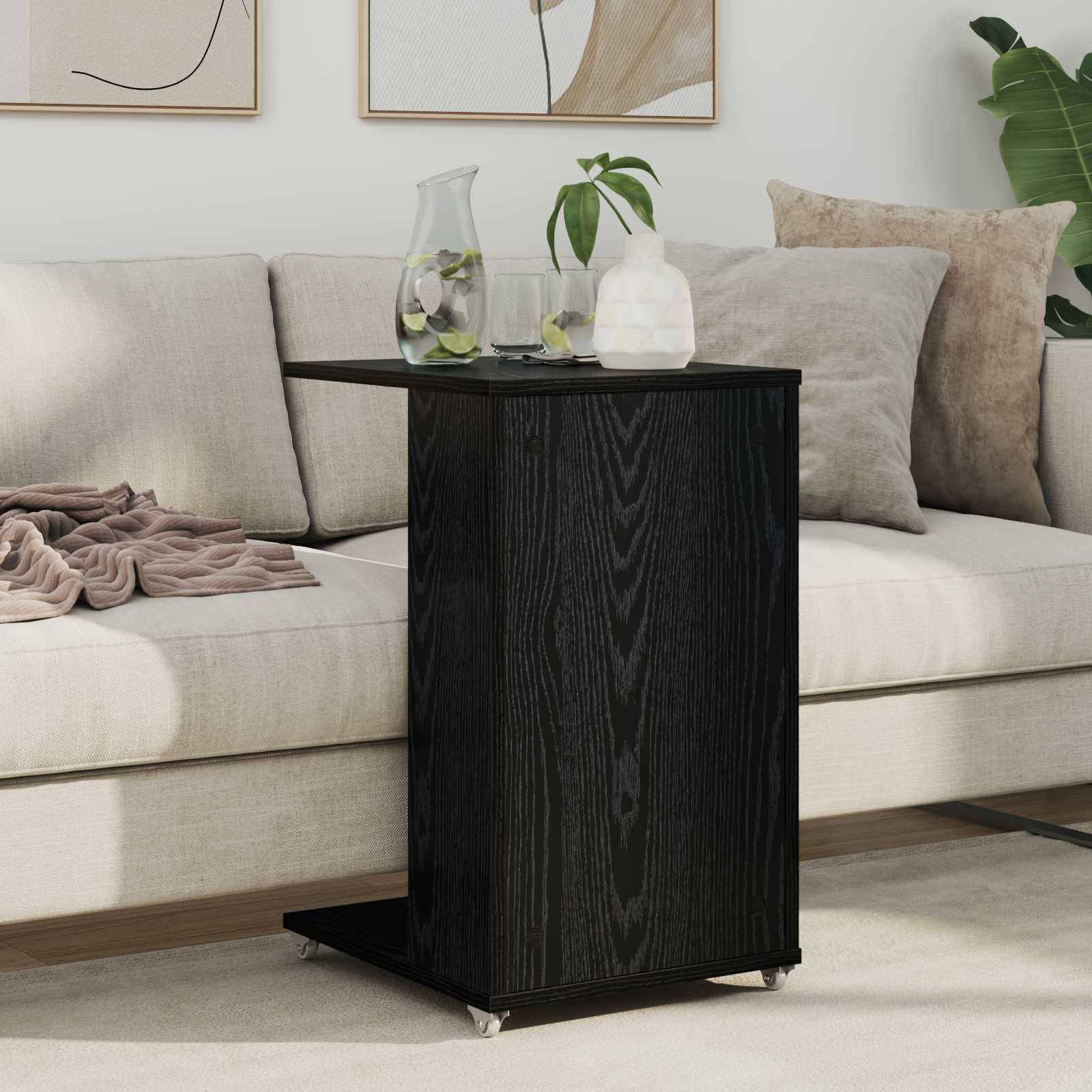 Tavolo laterale Rovere Nero 40 x 35 x 60 cm Legno multistrato