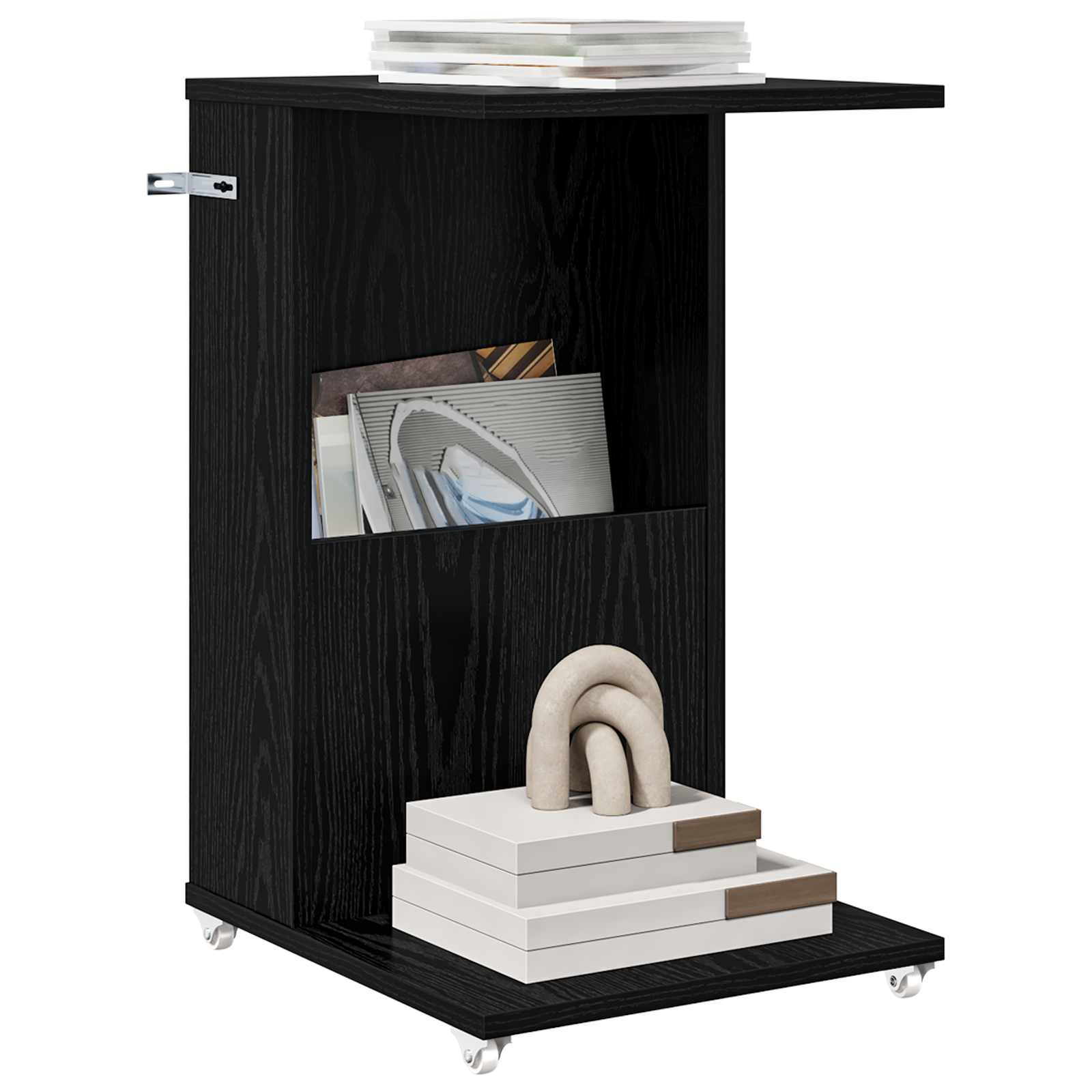 Tavolo laterale Rovere Nero 40 x 35 x 60 cm Legno multistrato