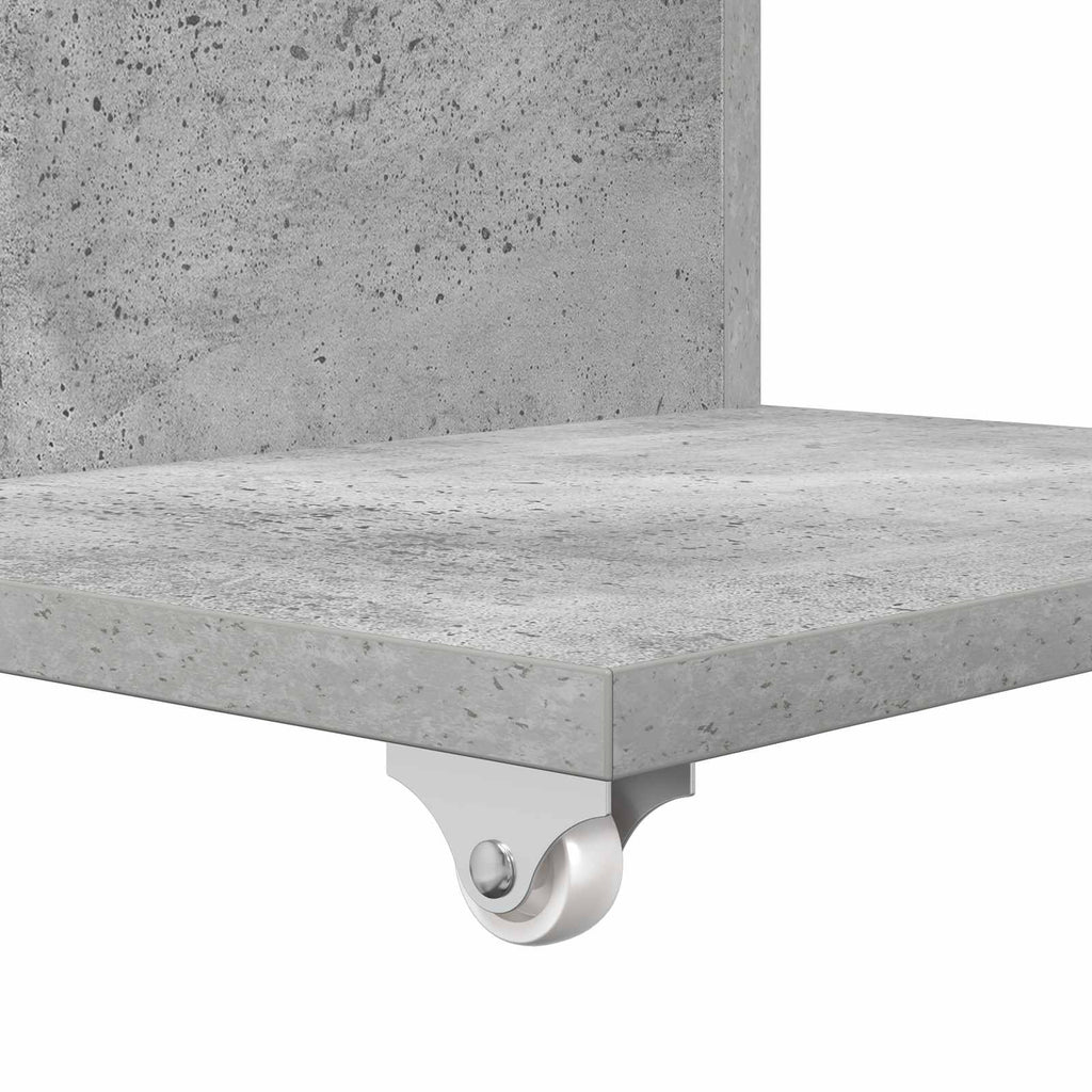 Tavolo laterale con ruota Grigio cemento 40 x 35 x 60 cm