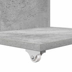 Tavolo laterale con ruota Grigio cemento 40 x 35 x 60 cm