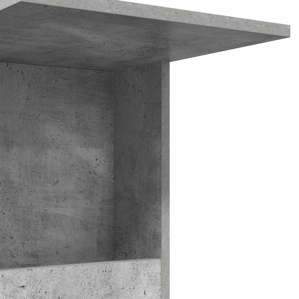 Tavolo laterale con ruota Grigio cemento 40 x 35 x 60 cm